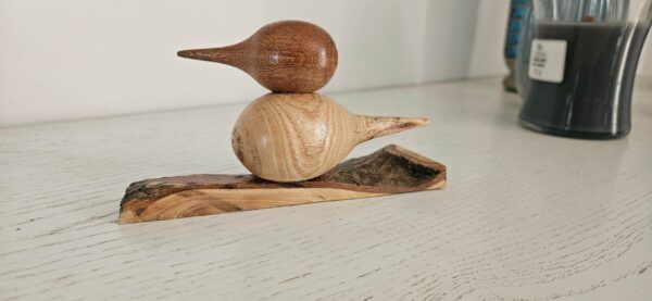 Oiseau en bois exotique et chêne