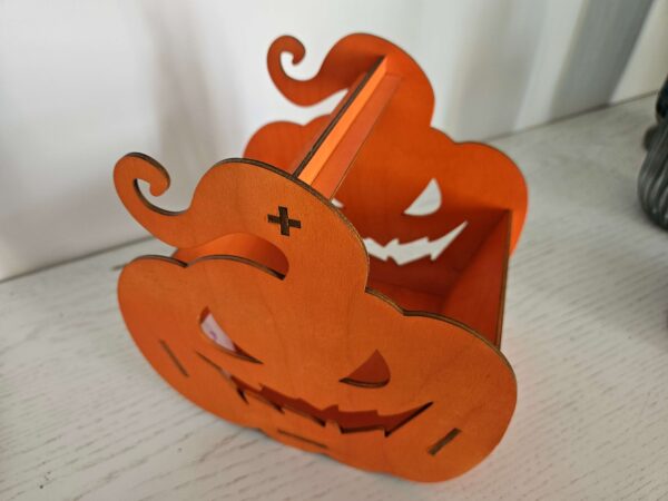 Panier décoratif Halloween en bois – Image 2