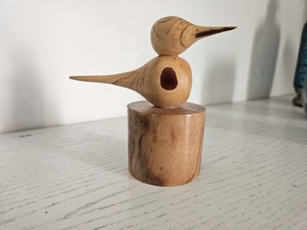 Oiseau en bois de tuya