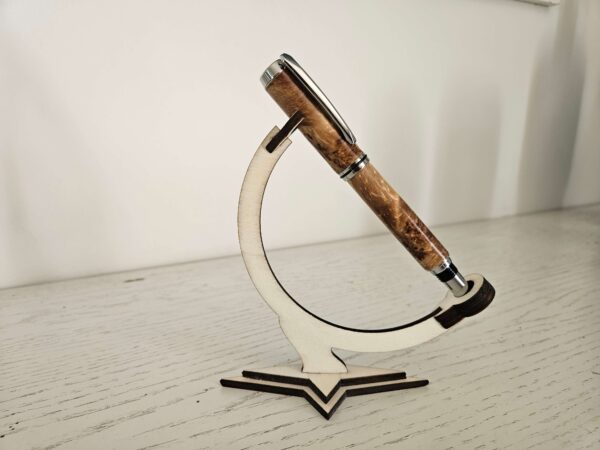 Stylo Roller en loupe d'érable (chromé) – Image 4