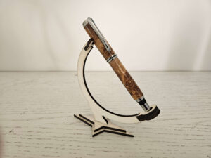 Stylo Roller en loupe d'érable (chromé)