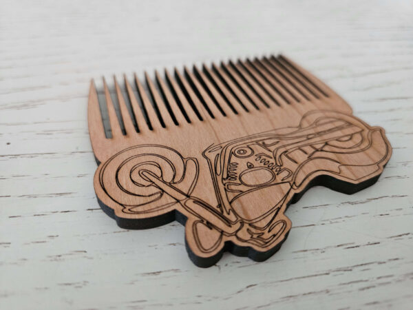 Peigne à barbe et à moustache en cerisier – Image 4
