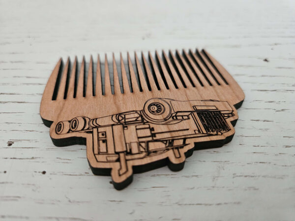 Peigne à barbe et à moustache en cerisier – Image 2