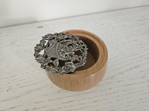 Pot pourri en merisier, couvercle en étain – Image 3