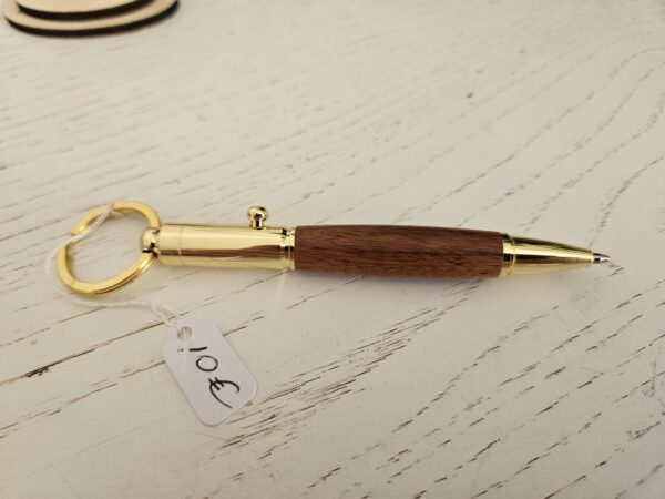 Porte clés stylo en bois de niangon – Image 2