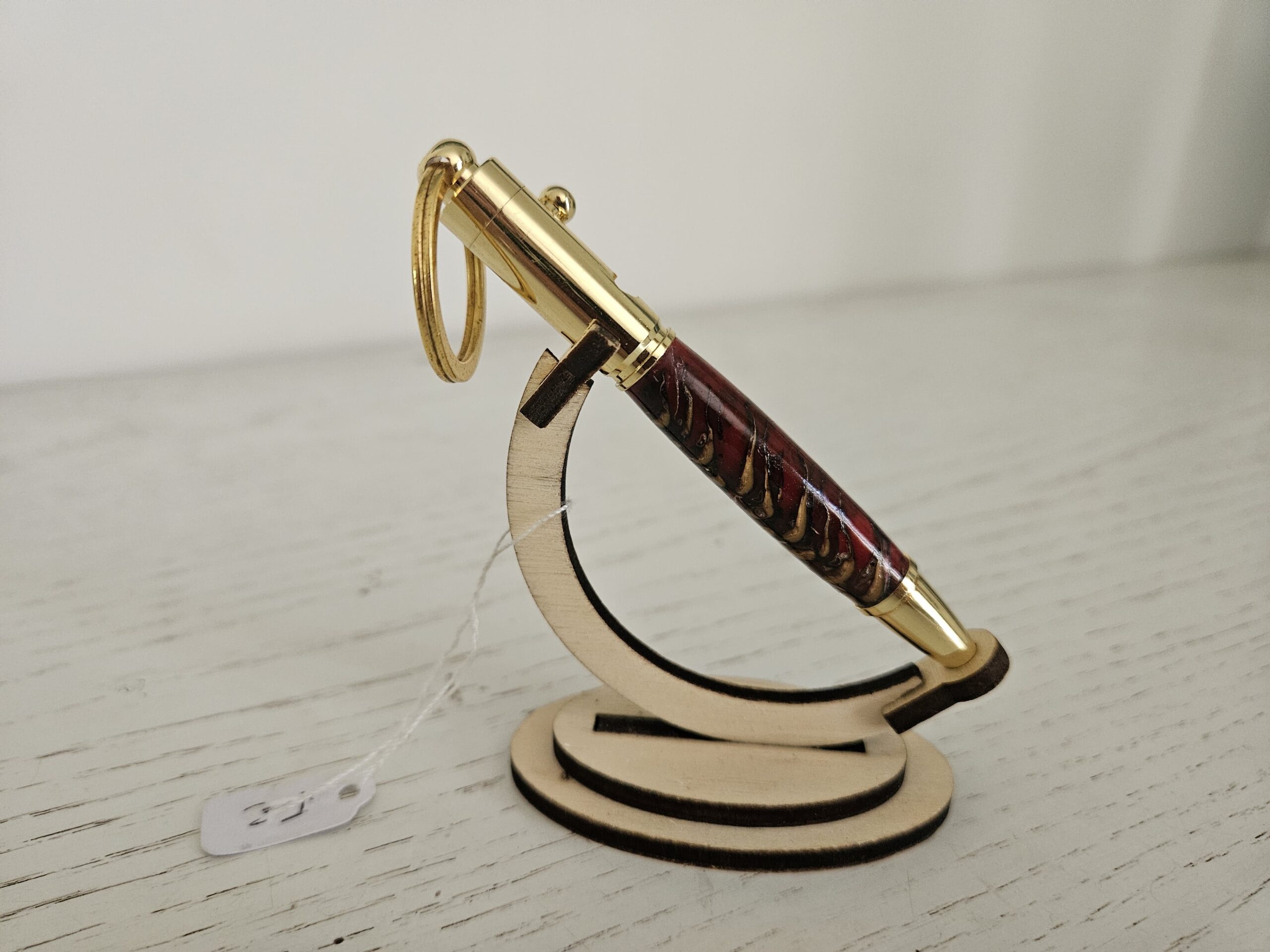 Porte clés stylo en bois et résine