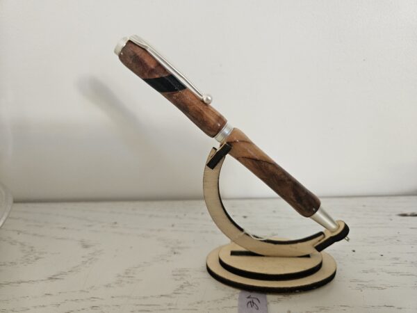 Stylo en bois d'IF, inclusion d'ébène Africain – Image 4
