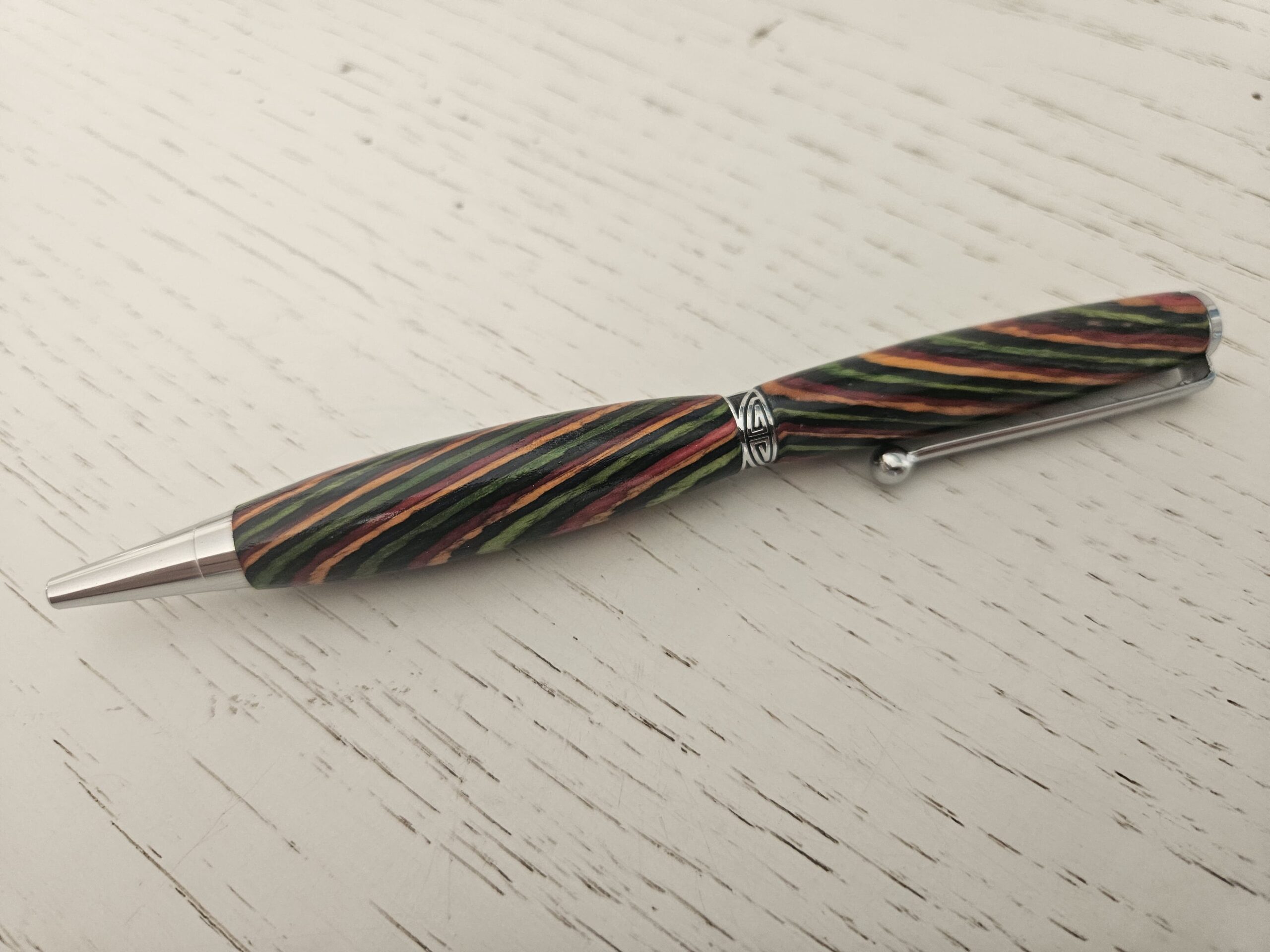 Stylo bille en bois collé multicolore – Image 2