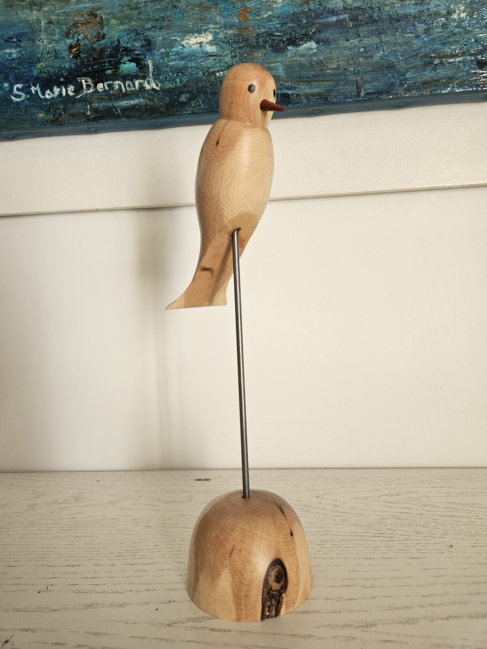 Oiseau stylisé en bois de cade