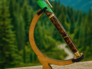 Stylo plume en bois (loupe de marronnier) et résine