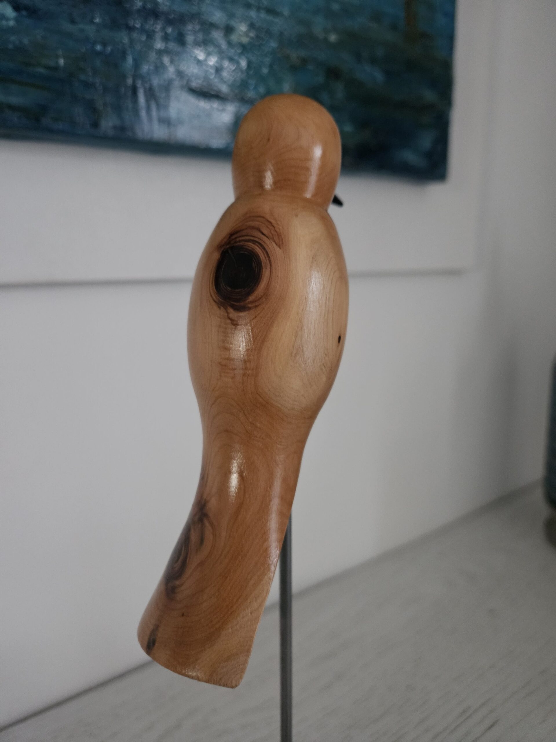 Oiseau sur tige en bois de cade, socle en If – Image 5