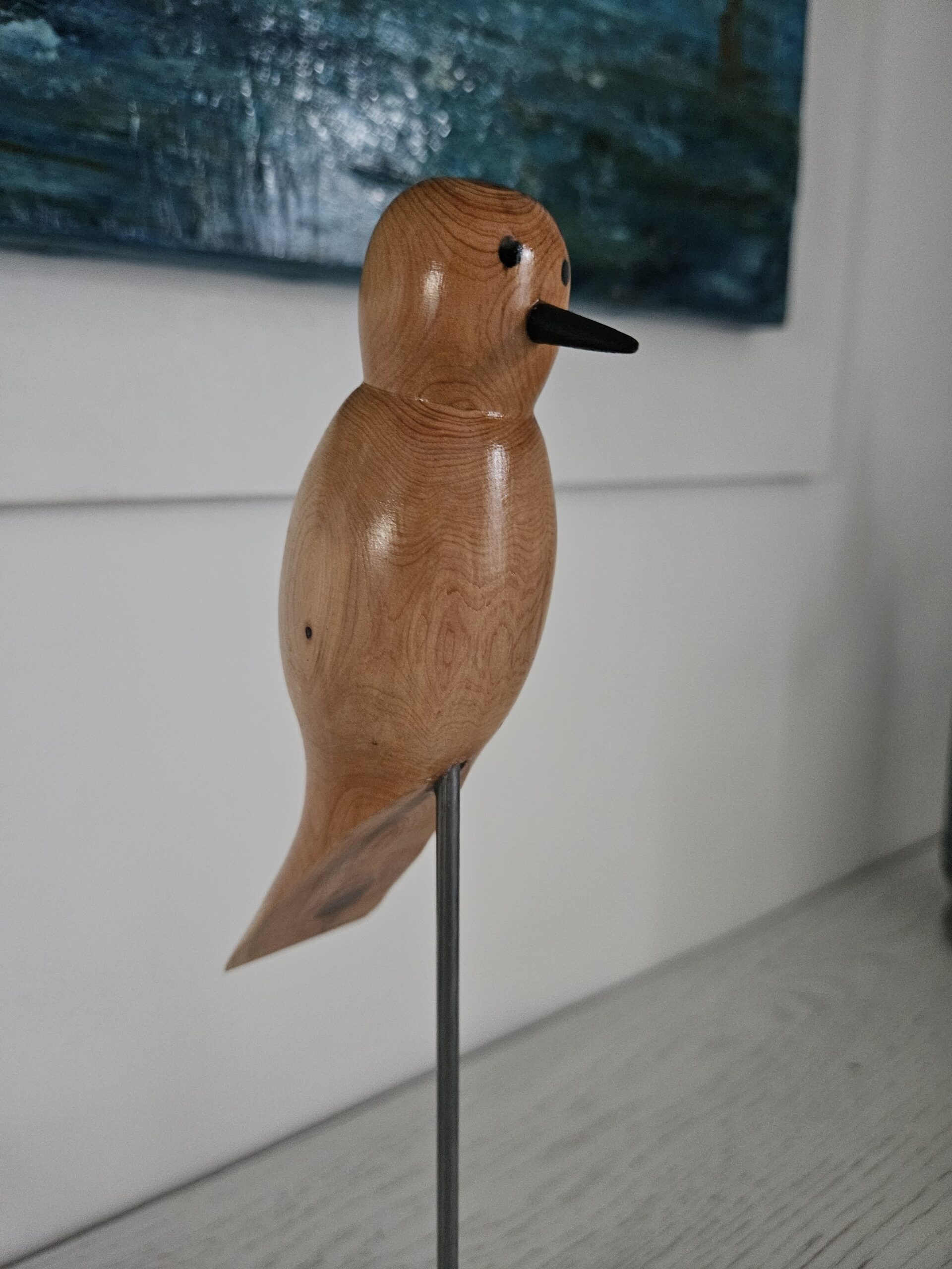 Oiseau sur tige en bois de cade, socle en If – Image 6