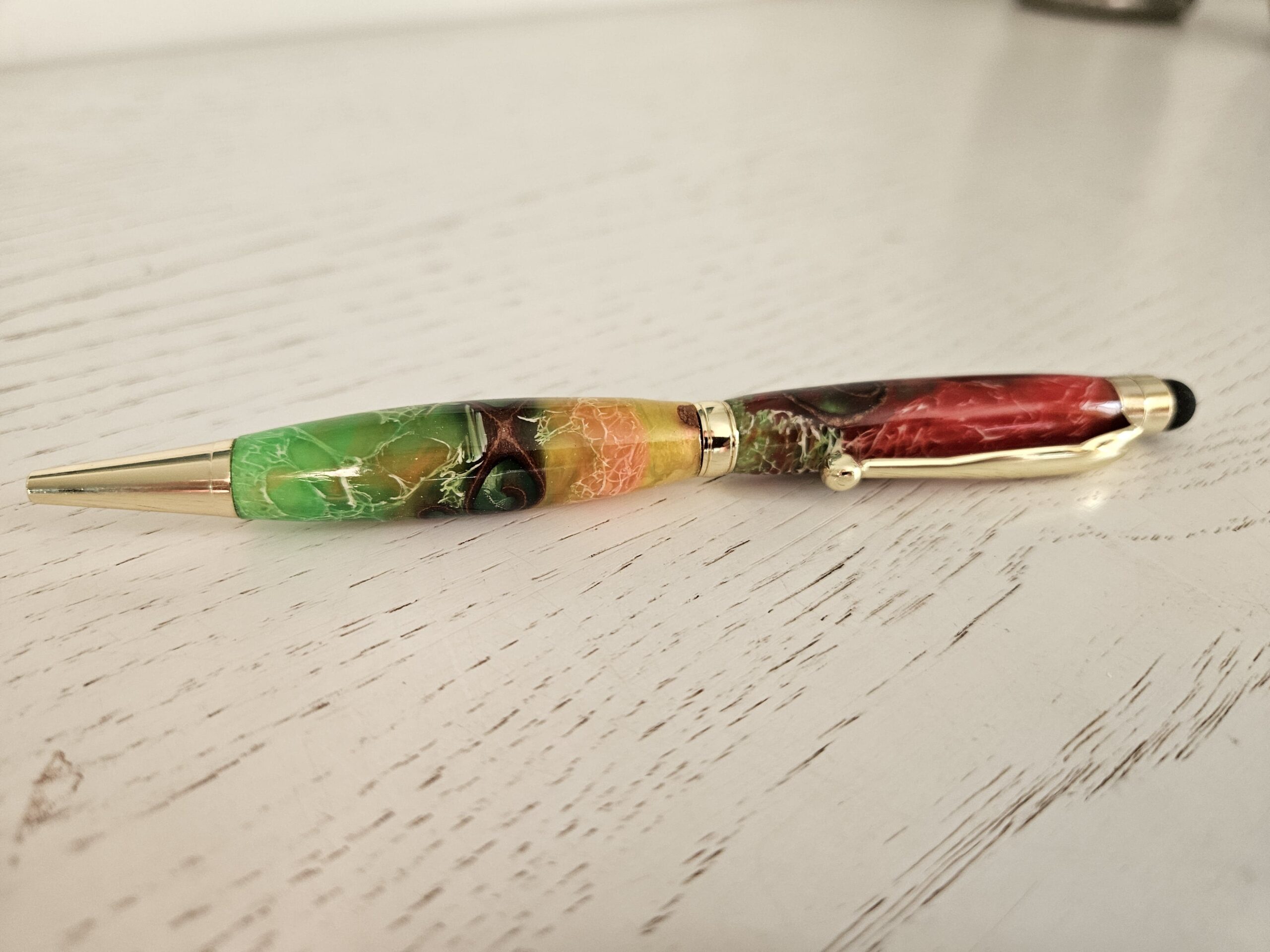 Stylo bille tactile en bois et résine – Image 4