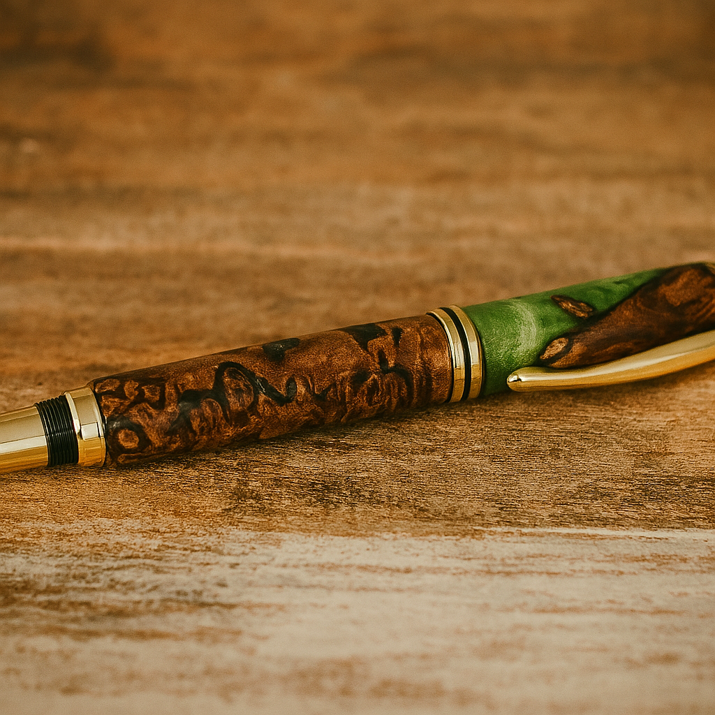 Stylo plume en bois et résine