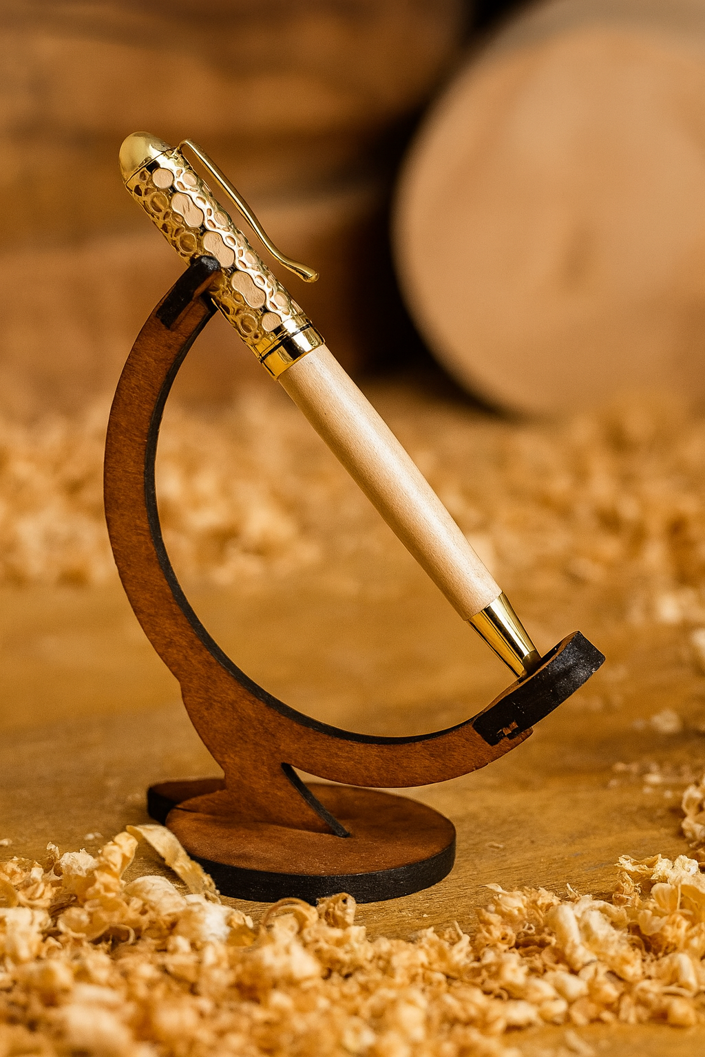 Stylo bille en bois d'olivier "L'Estello" - une étoile d’élégance dans votre main. – Image 2