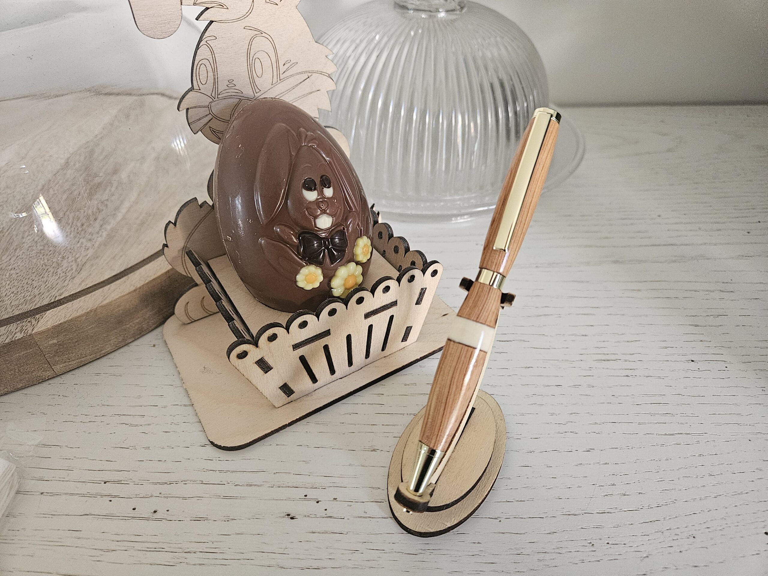 Stylo bille en bois de cade, inclusion d'os – Image 3