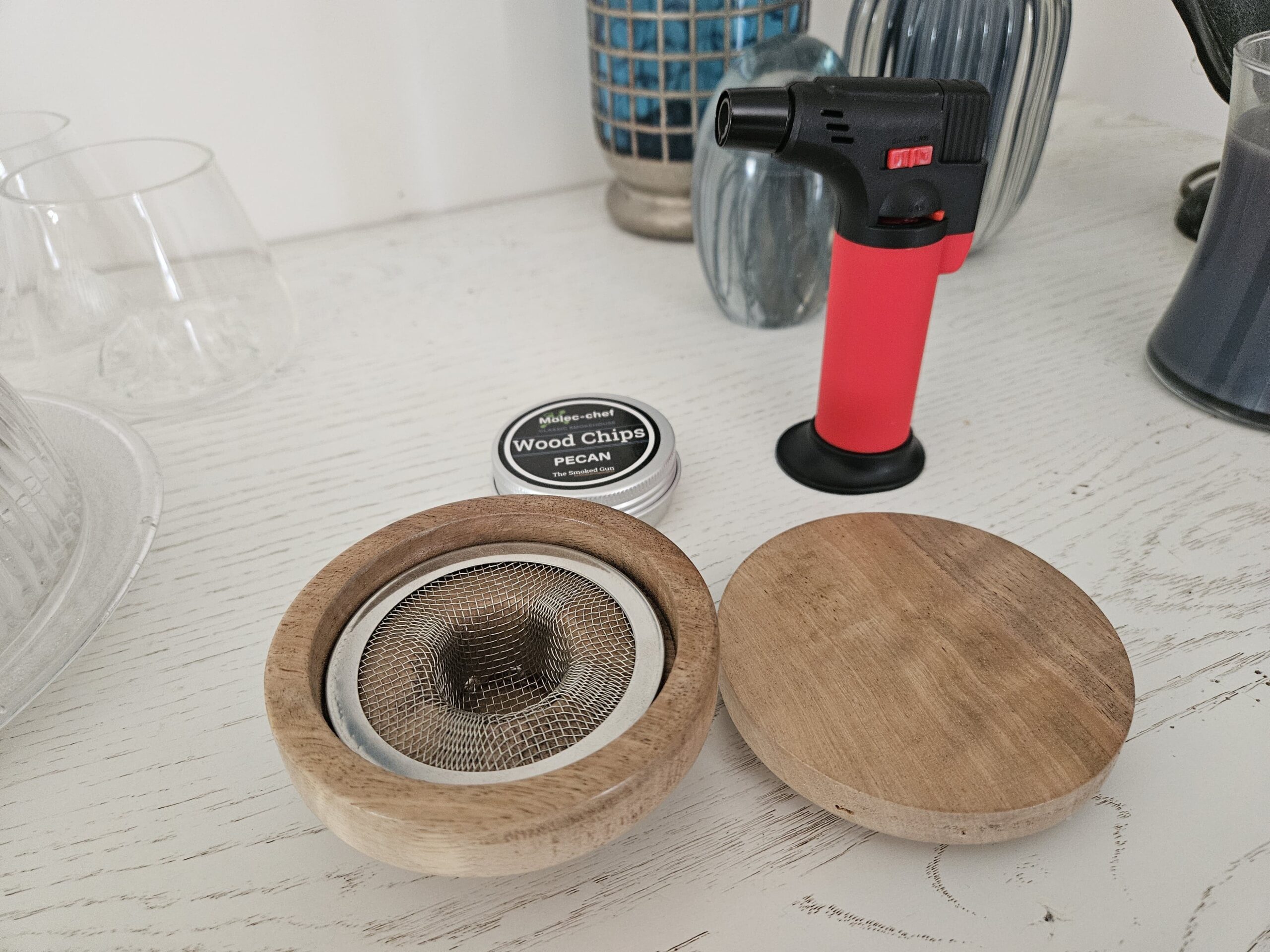 kit fumoir à cocktail complet en bois de noyer – Image 4