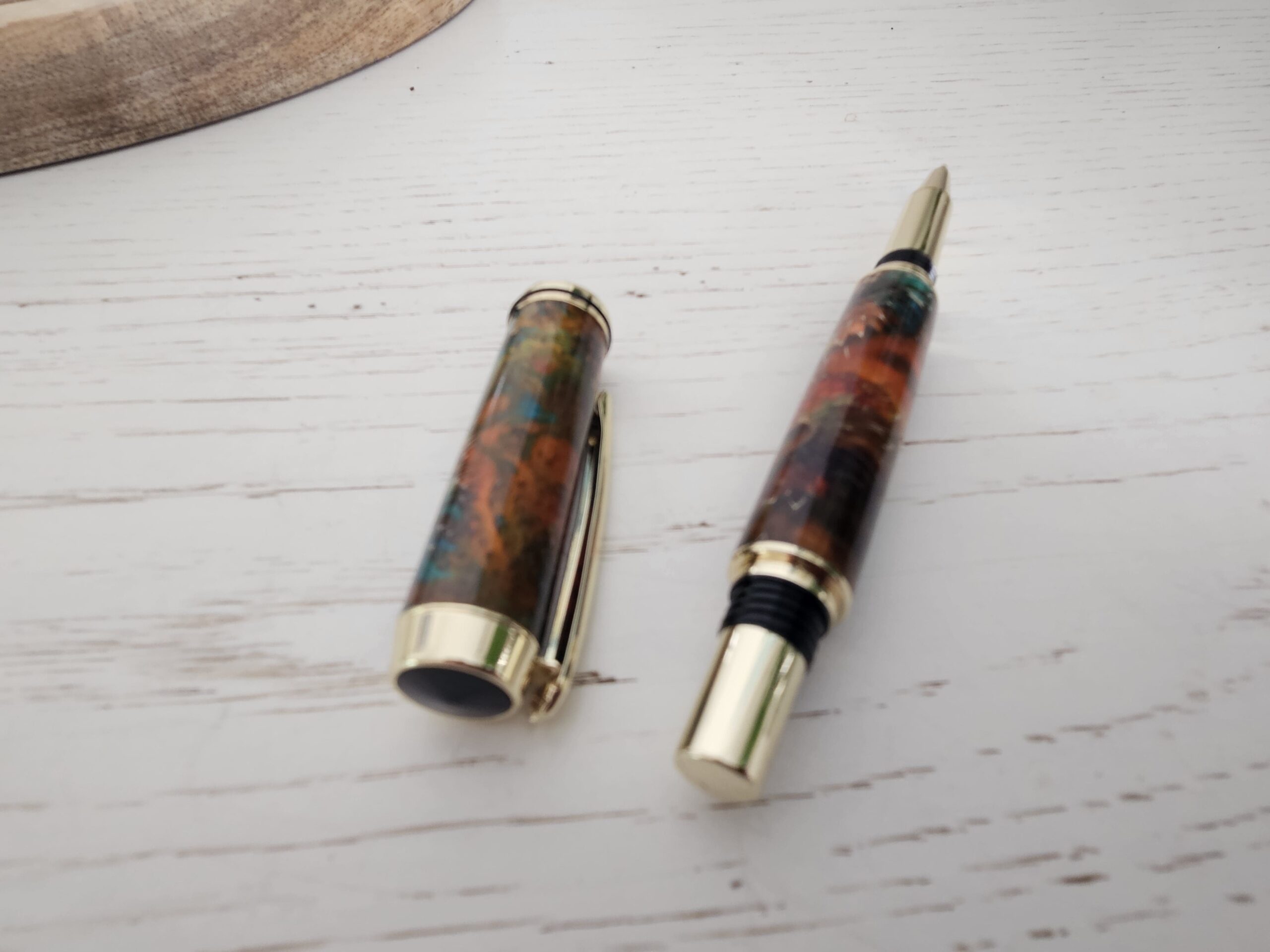 Stylo roller bois et résine – Image 2
