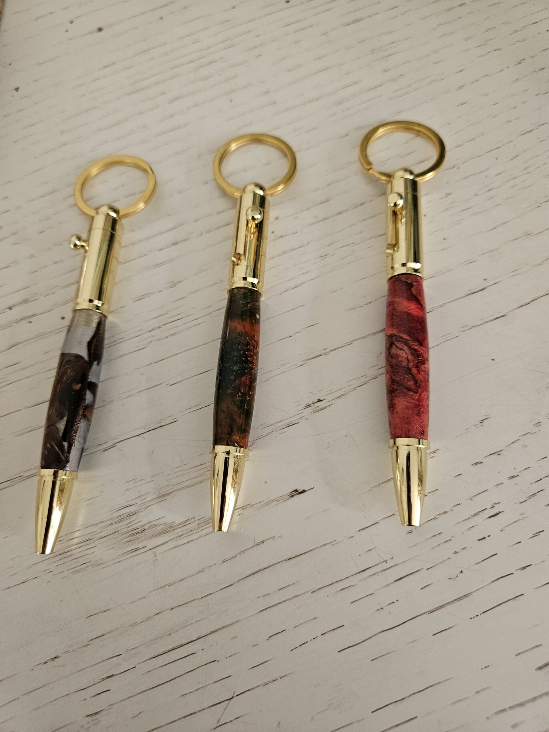 Porte clés stylo en bois stabilisé – Image 3