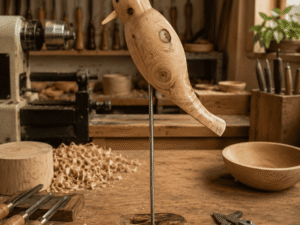 oiseau en bois de cade