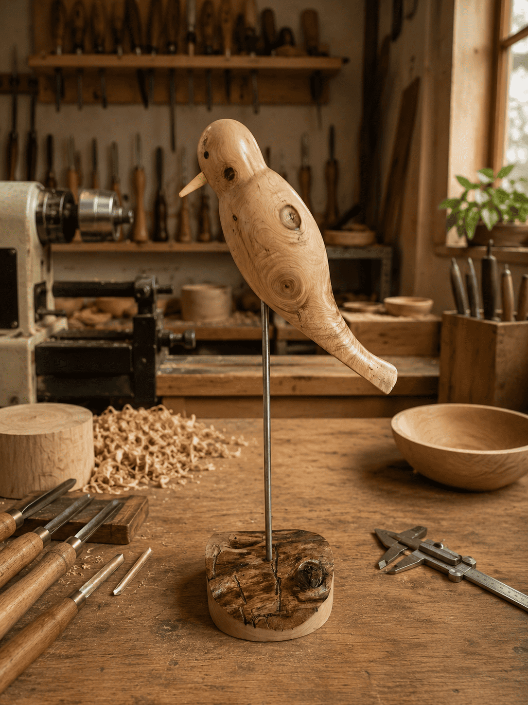 oiseau en bois de cade