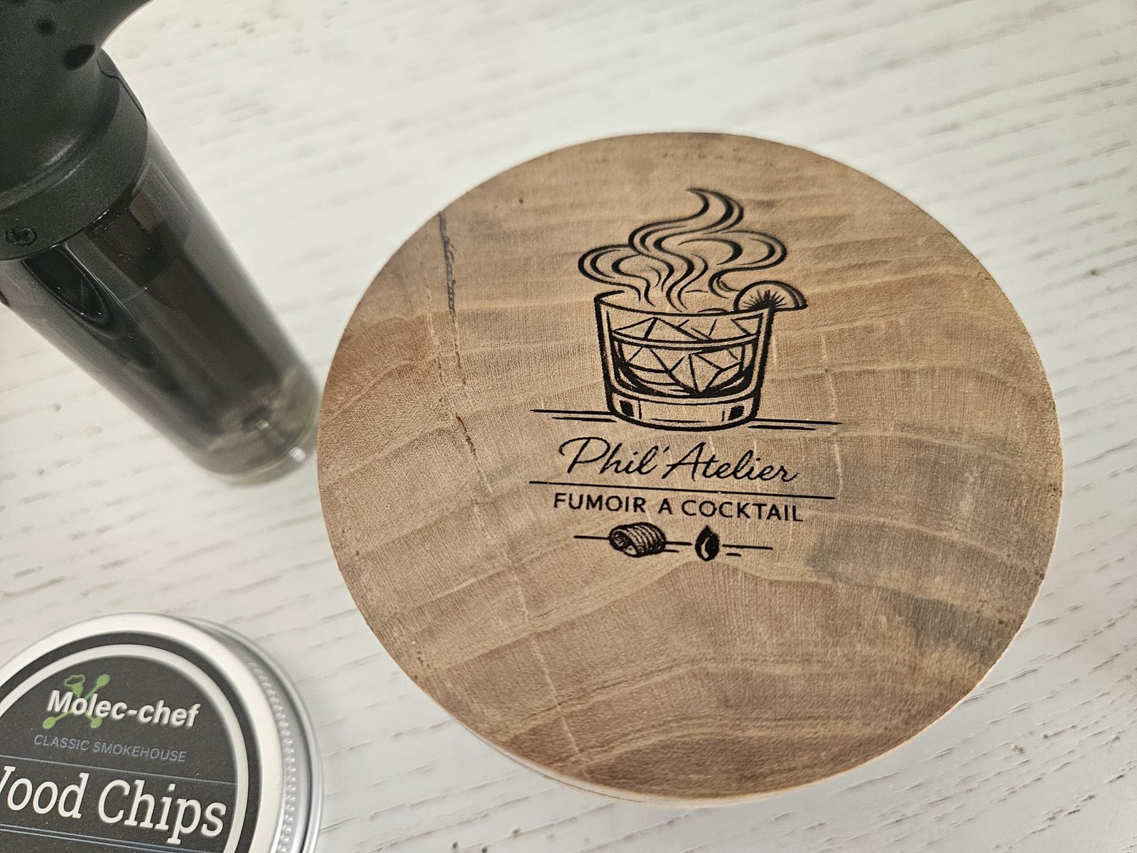 Fumoir à cocktail en bois d'olivier – Image 3
